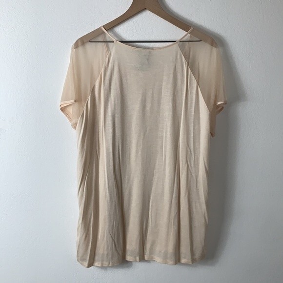 NWT Lane Bryant Champagne Gold Sequin Mesh Modal Short Sleeve Top Plus Sz 18/20 - Picture 6 of 7
